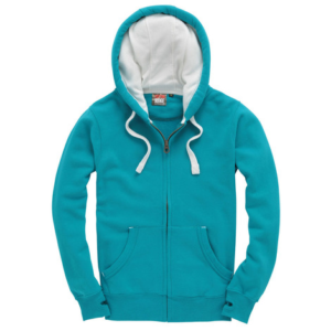 Sweat zippé à capuche peau de pêche - Bleu carribeen