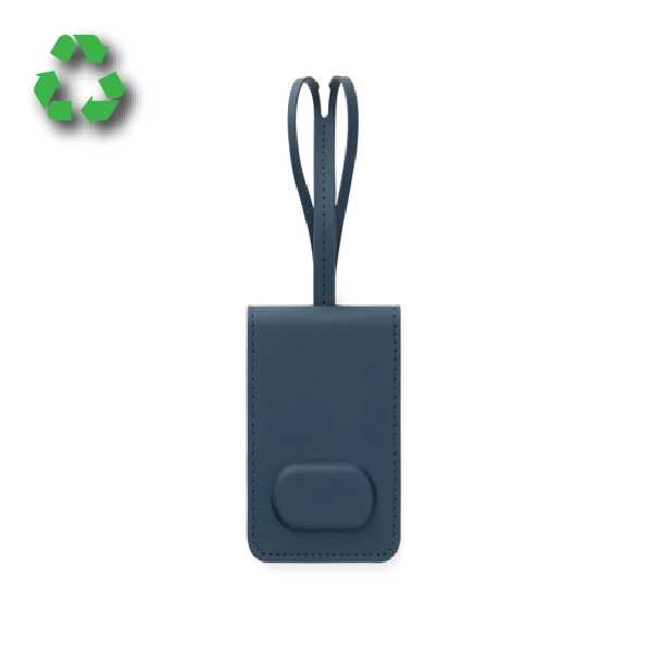 Étiquette à bagage PU recyclé avec traceur personnalisable