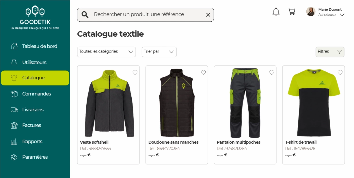 Plateforme de dotation textile multi-sites Plateforme de dotation textile multi-sites